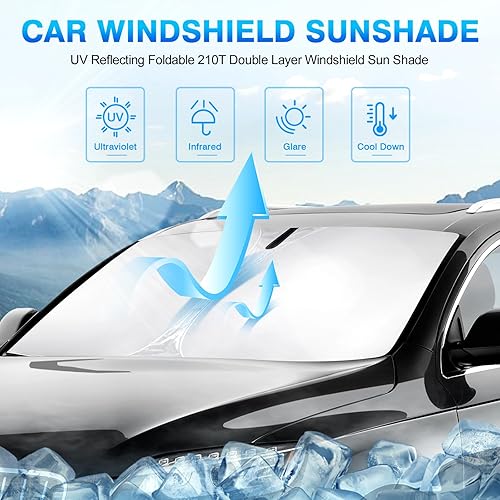 Miniatura 2 de KUST Parasol para parabrisas para Audi Q7, accesorios 2007-2015, protector de visera solar, plegable, bloquea los rayos UV, mantiene tu automóvil