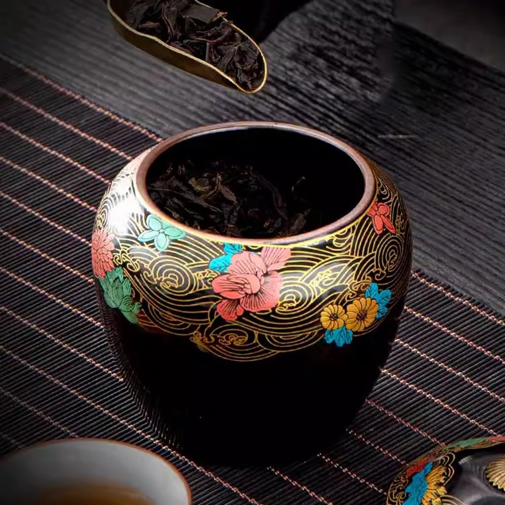 Caja de té de cerámica China, Caja de Almacenamiento para Juego de té de Kung fu, Caja de Almacenamiento de té, Lata sellada pequeña para Cocina, Almacenamiento de té y café