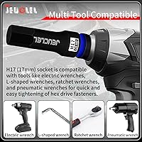 Vista 5 de Enchufe de punta de impacto hexagonal de 0.669 in, H17 1/2 pulgadas, adaptador de destornillador hexagonal de acero Cr-Mo para llaves de trinquete
