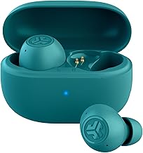 JLab Go Pop ANC Bluetooth Earbuds ANC, 24+ Hours Playtime, IP55 Sweatproof, Microphone, Clear Calls and Multipoint Connection, Petrol Green