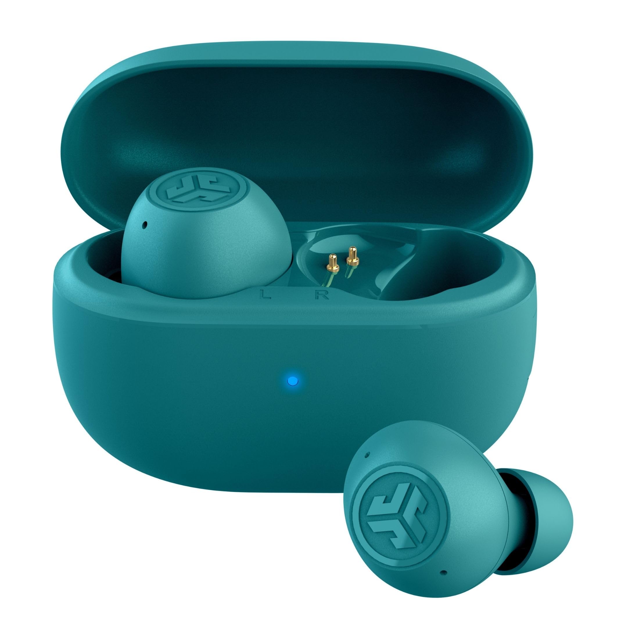 JLab Go Pop ANC In Ear Kopfhörer Bluetooth, Active Noise Cancelling kabellose Kopfhörer 24+ Std. Spielzeit, True Wireless Earbuds, IP55 schweißresistent, Multipunkt, Blaugrün