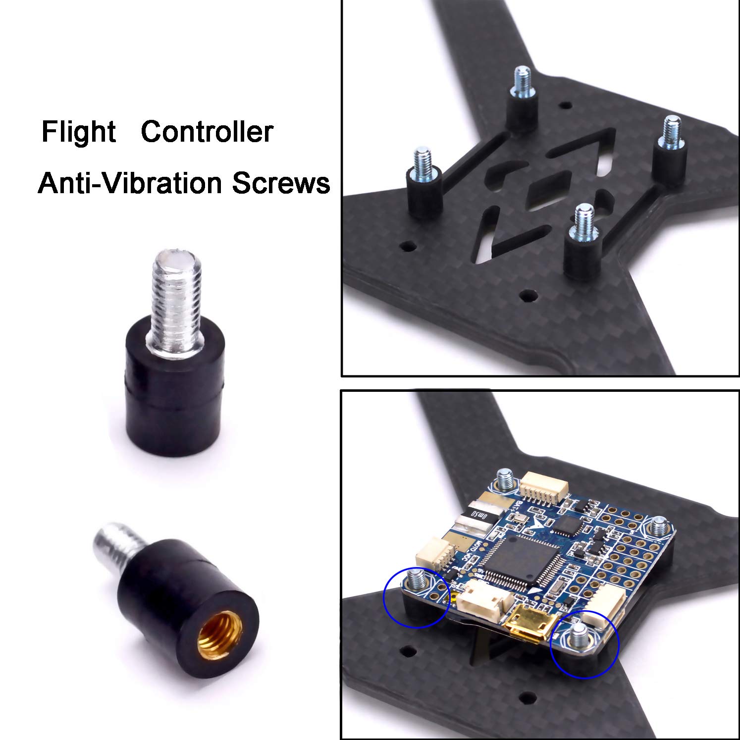 M3 Flight Controller Anti-Vibration Standoffs Fixed Screws