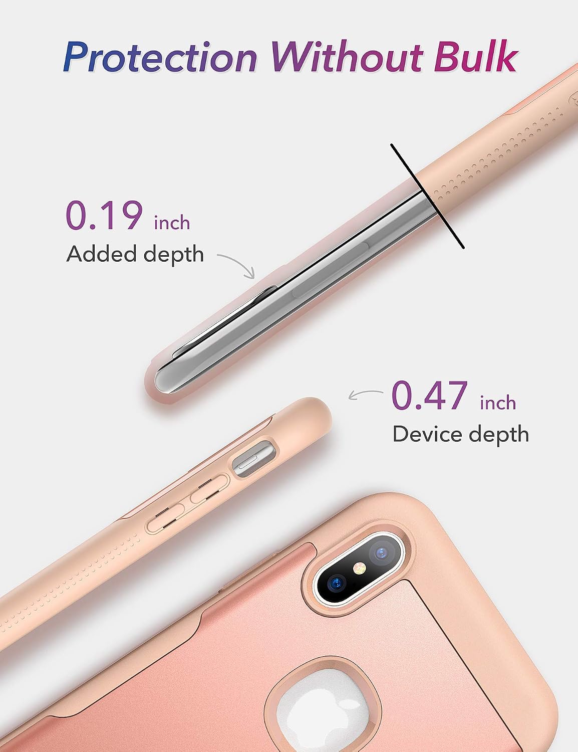 YOUMAKER [2021 Upgraded] iPhone Xs Max Case, Full Body Rugged with Built-in Screen Protector Heavy Duty Protection Slim Fit Shockproof Cover for iPhone Xs Max 6.5 Inch -Rose/Pink