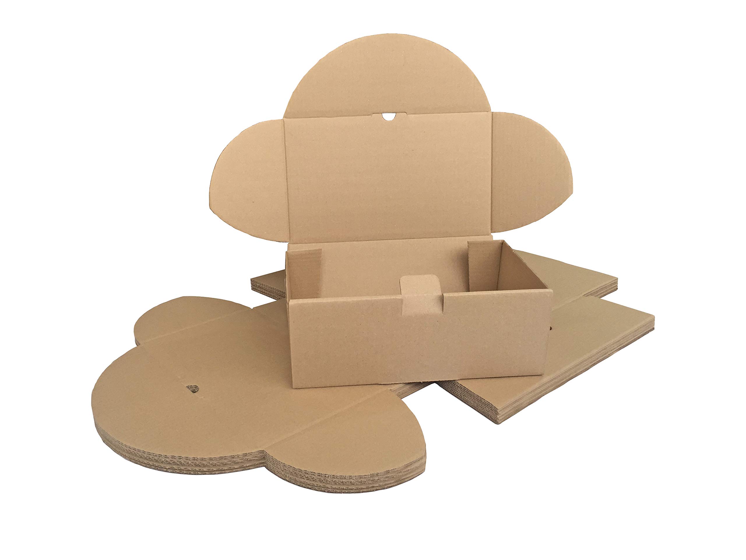 Pack de 50 Cajas de Cartón Automontables 35,5 x 22 x 13 cm Para Envíos y Mudanzas Color Marrón y Microcanal Fabricadas en España