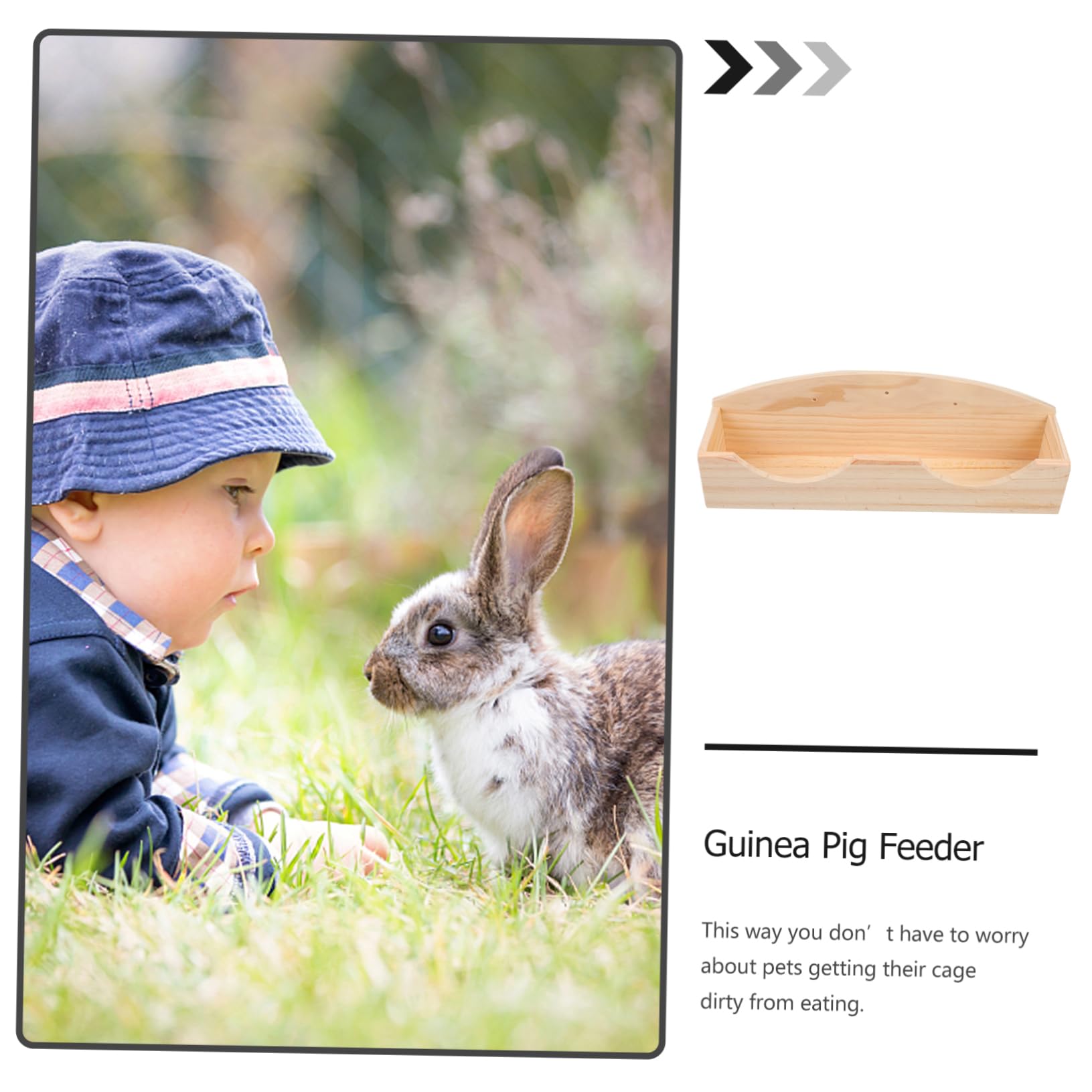 Supvox Kleine Holz Futterkrippe Aus Holz Grasfutterspender Für Kaninchen Und Kleintiere Abnehmbar Sauberer Käfighalter Für Meerschweinchen Und Chinchillas