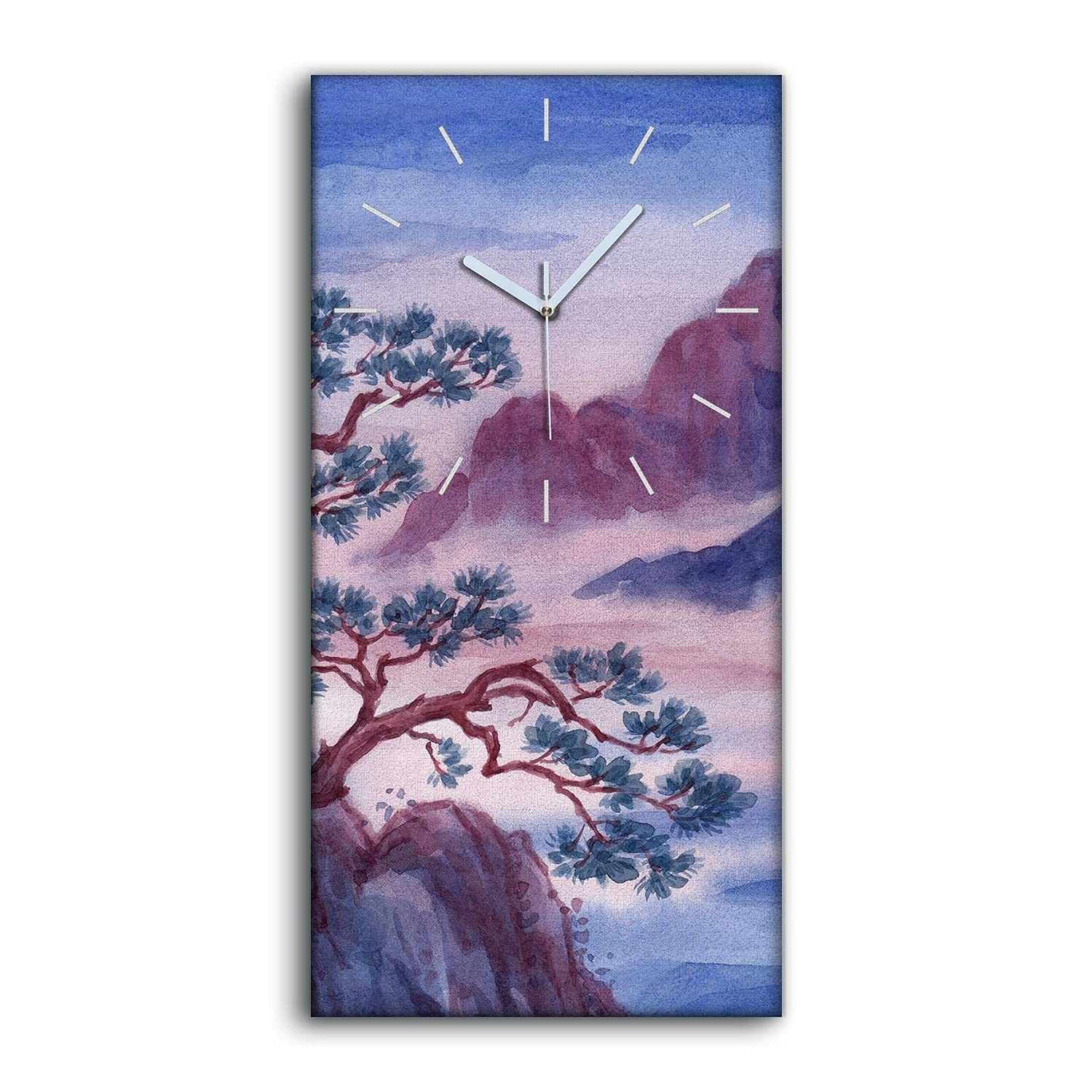 Horloge sur toile 30x60cm art mural moderne salon chambre sans bruit