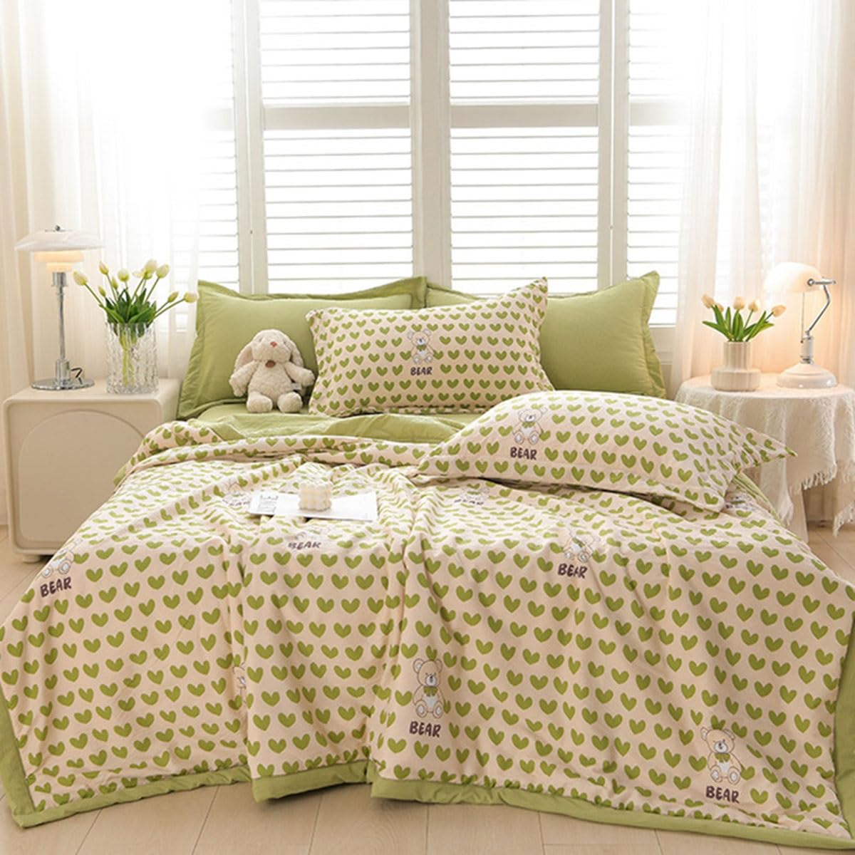 SYXMPFRHO Bedspread Florals Printing Quilted Bedspreads, Soft Comforter Bed Throw Microfiber Bed Spread, Reversible Quilted Throw, for All Season Bedroom Decorative(L,200x230cm)