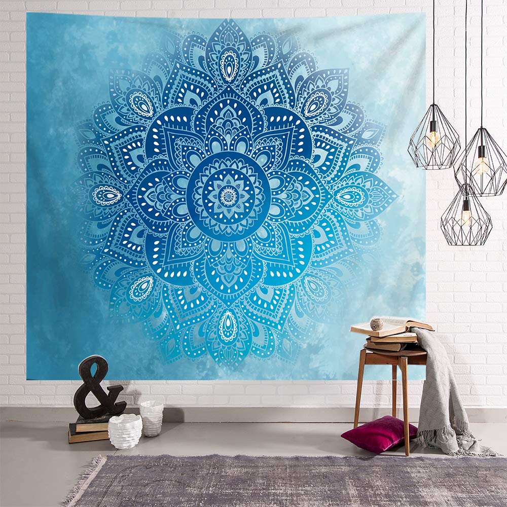 Mandala Tapestry Wall Hanging, Indian Bohemian Hippie Wall Tapestry for Home Decor 130 X 150CM (Style 1)