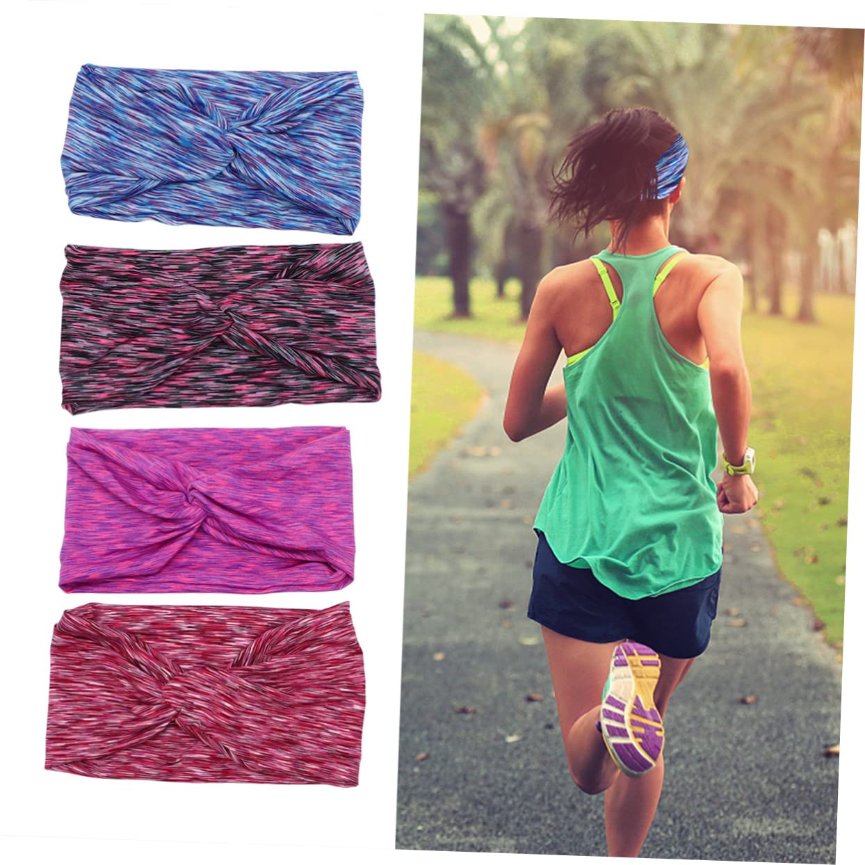 YARNOW 12pezzi Fasce Per Elastiche Assorbenti Per Yoga e Fitness Headband Traspirante e Accessorio Per Allenamenti All