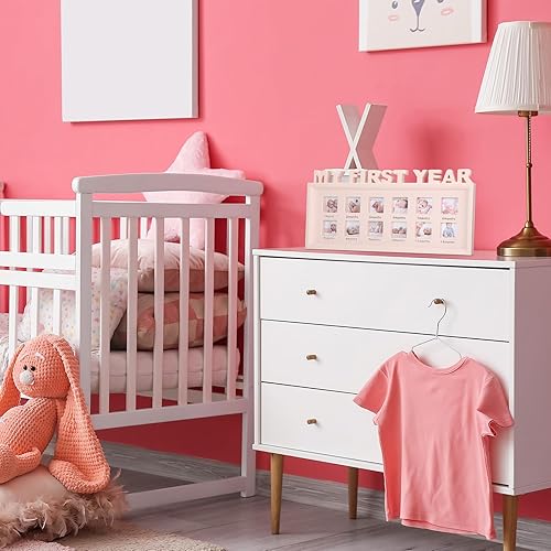 Miniatura 4 de Thyle Marco de fotos para bebé recién nacido, marco de fotos de primer año, marco de fotos de recuerdo de bebé de 12 meses, marcos de fotos para