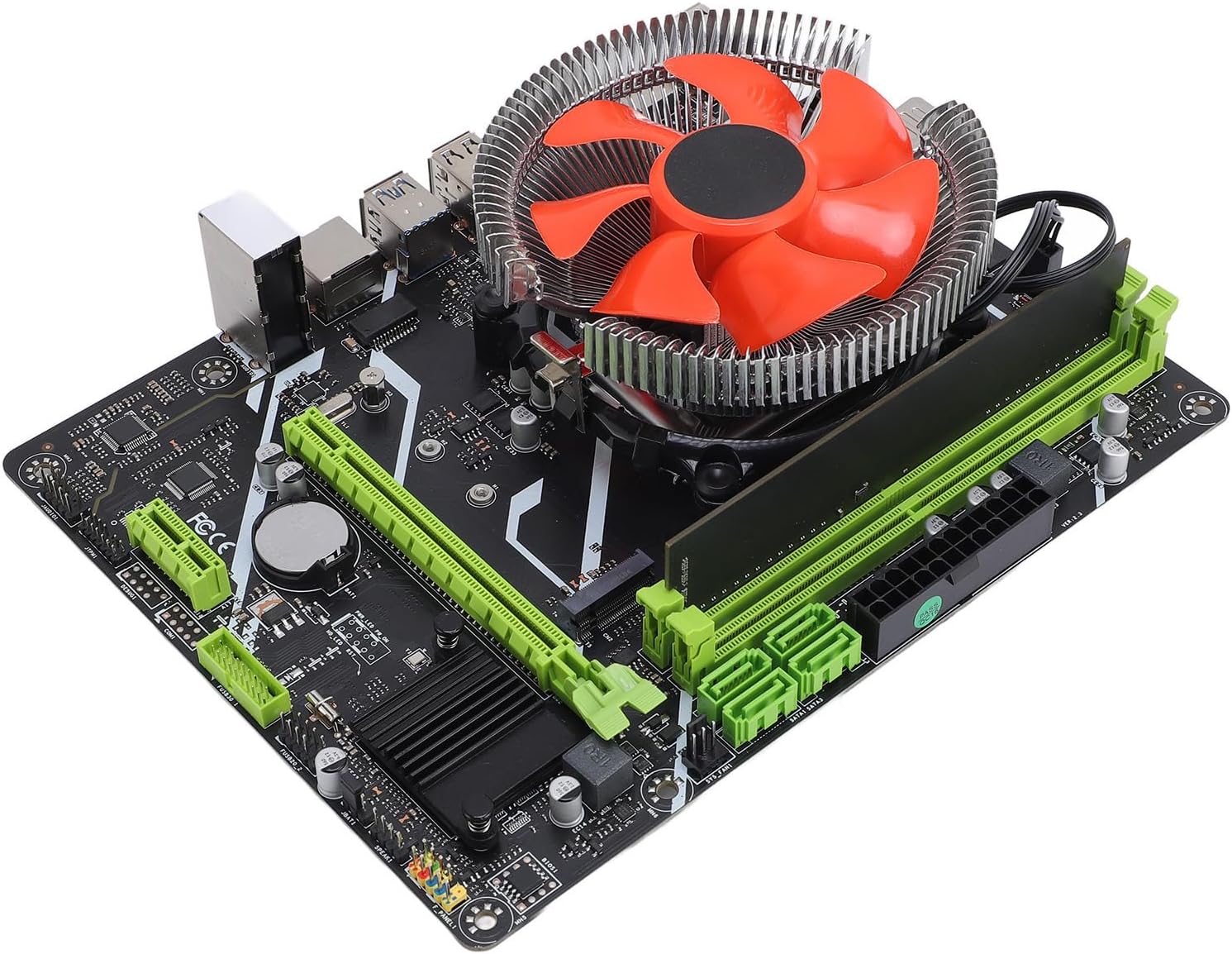 CPU Motherboard Kit, 4 Core 4 Thread Desktop Processor 2 Channel 16G DDR4 USB3.0 M.2 PCI E NVME VGA RJ45 USB3.0 16X Slot Desktop Gaming Mainboard CPU for i6/7/8/9 for I5 6500