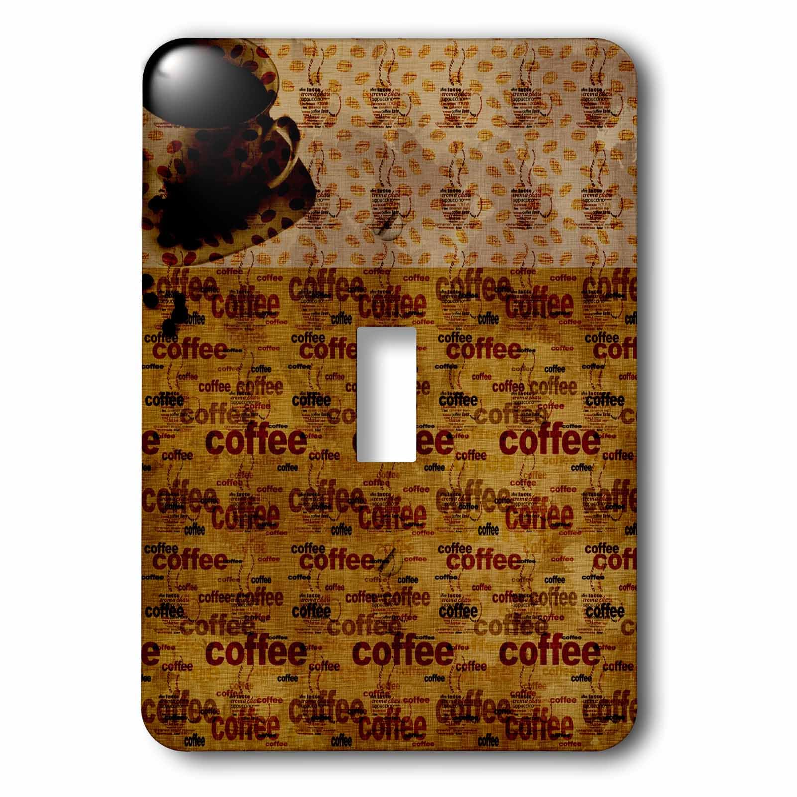 Interrupteur à bascule pour remplacer une plaque blanche par un motif café multicolore