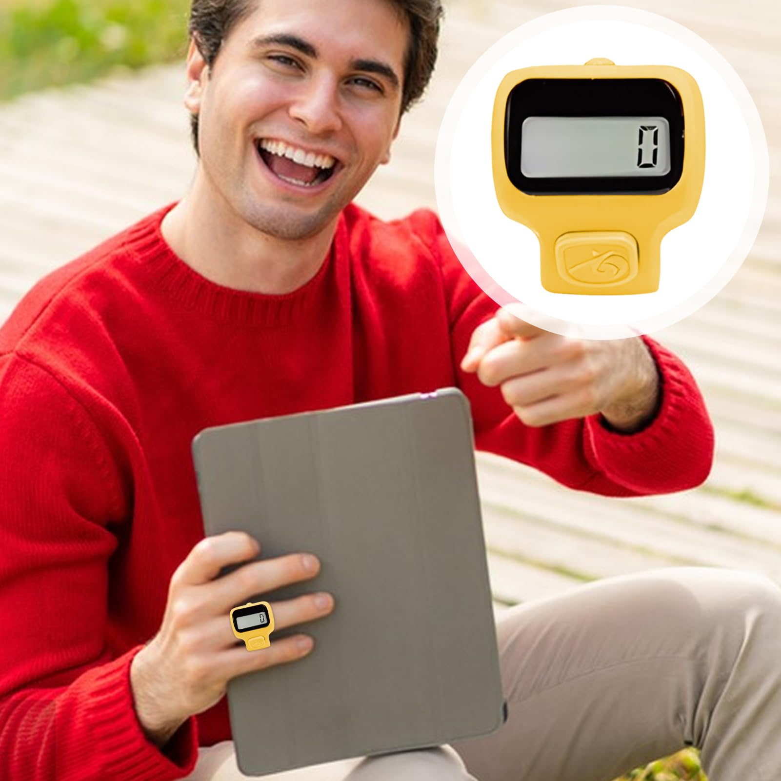 Digital Finger Tally Counter – Portable Electronic Clicker Counter for Coaching, Knitting, Golf, Exercise, Handheld LED Display Finger Counter, Electronic Finger Counter,Electronic Finger Counter