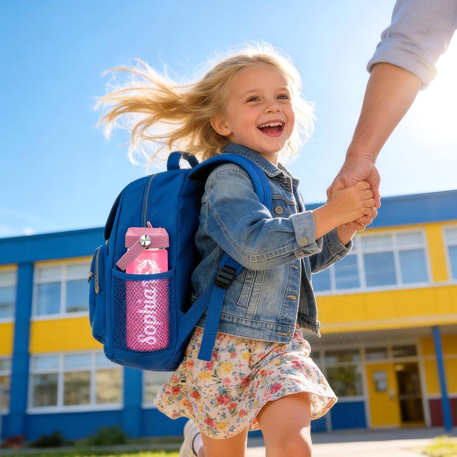 Made in USA - Personalized 18oz Kids Water Bottle for School w/Engraved Name - Custom Thermos Kids Water Bottle with Leak-Proof Lid - Personalized Gifts for Boys Girls Toddlers - BPA-Free (PINK) - Image 2