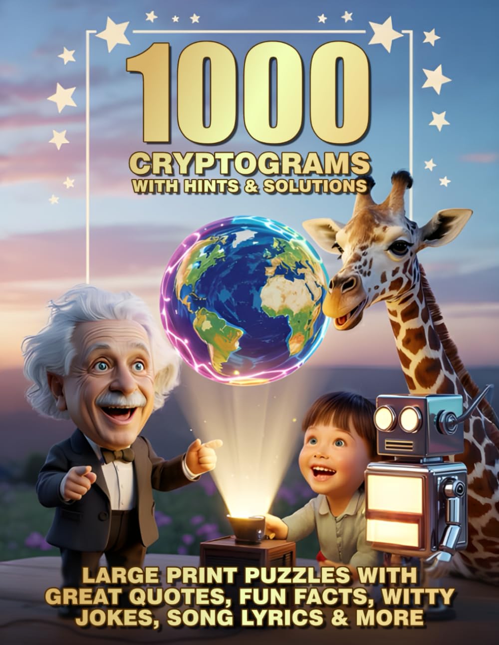 Cryptograms Puzzle Book for Adults: 1000 Large Print Riddles to Challenge Your Mind – Packed with Quotes, Fun Facts, Witty Jokes, Song Lyrics & More