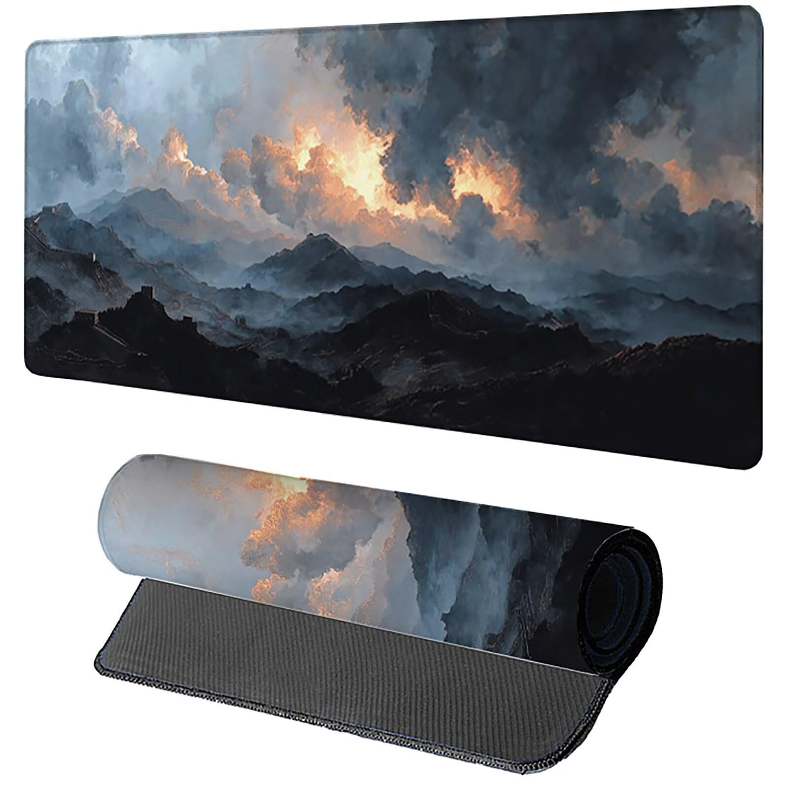 Podkładka pod mysz do gier Big Wall 1200x600x3mm, XXL krajobraz pod mysz, podkładka pod mysz biurową z gumową podstawą, mysz z szwami na krawędziach, do akcesoriów biurowych PC 1-5520