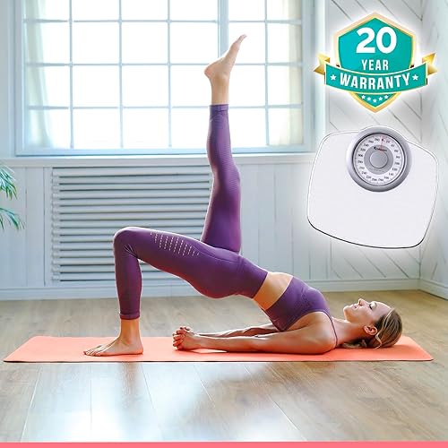 Vista 21 de Adamson A25 - Báscula para peso corporal, hasta 400 libras, esfera de 5.3 pulgadas sobre plataforma de 12.4 x 10.2 pulgadas, superficie de goma Negro