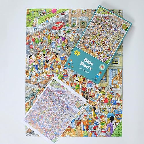 Miniatura 5 de Len Epstein - Rompecabezas cómico de 1000 piezas para adultos  Bloc Party  Rompecabezas cómico de 19.7 in x 26.0 in  Divertido rompecabezas para