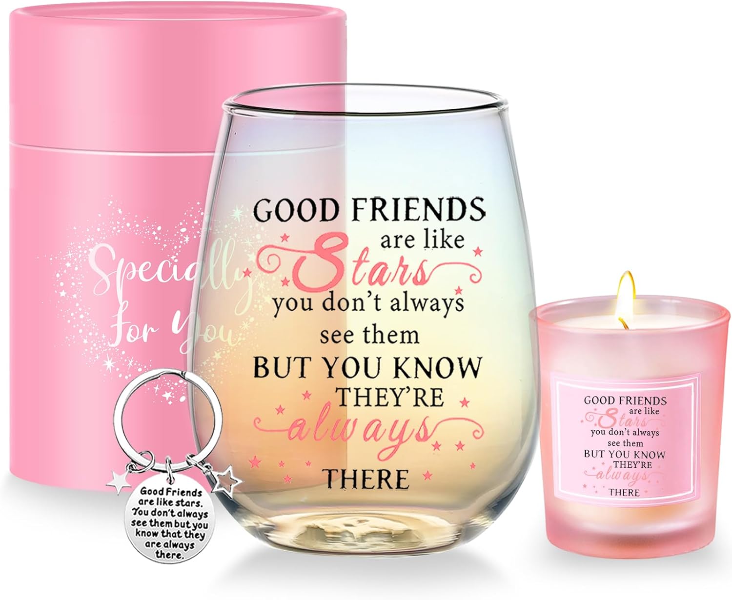 Friendship Gifts for Women Wine Glasses Drinking Personalised Birthday Gifts for Friend Men Special Friends Gift Leaving Gift for Her Colleague Best Friend