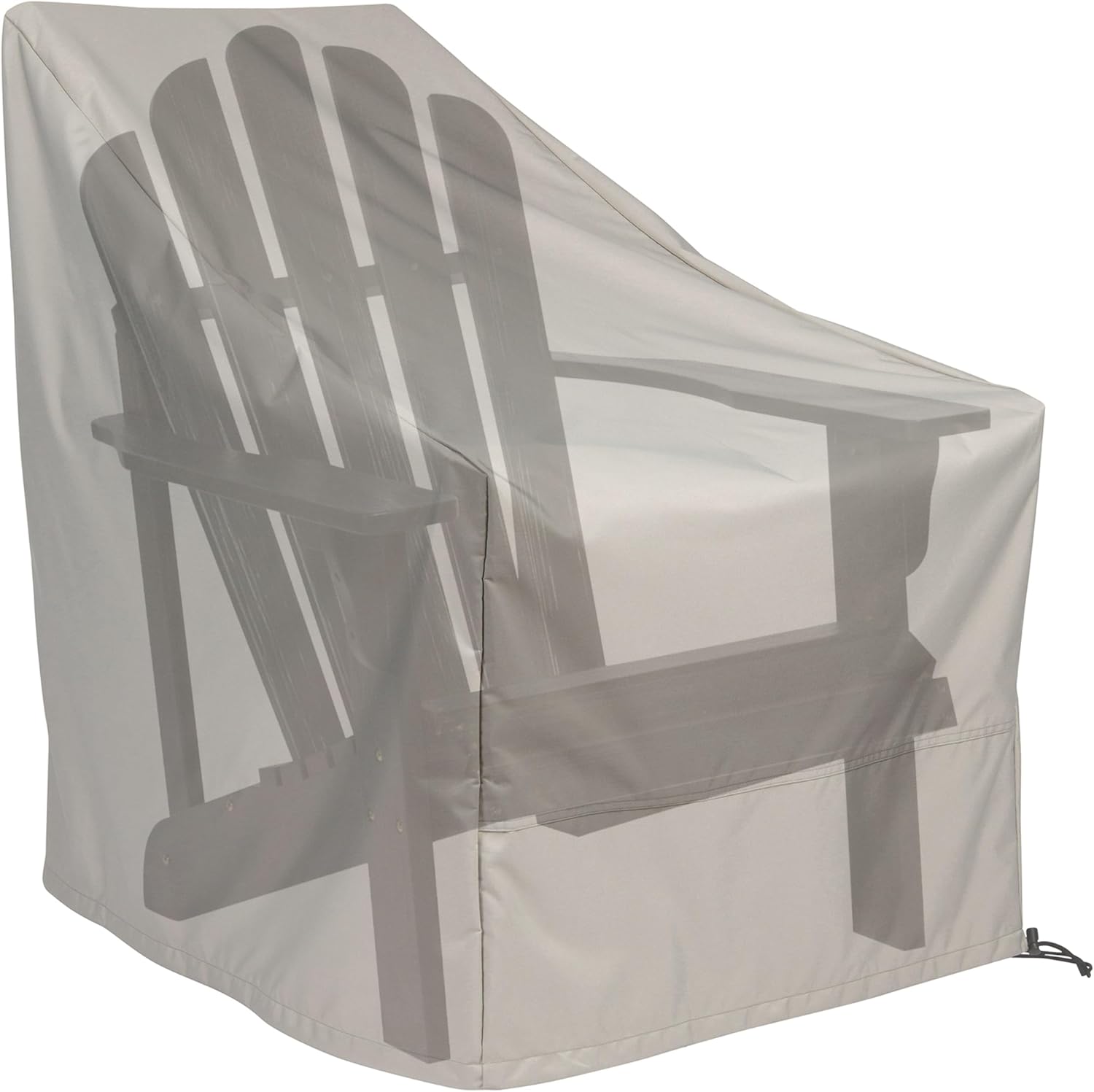 Shine Company Weatherproof Outdoor Adirondack Chair Cover Set of 2, 100% Woven Polyester, Elastic Cord with Toggle, Gray, 2-Pack