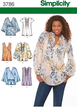 Simplicity Sewing Pattern 3786 Misses Tops, R5 14-16-18-20-22