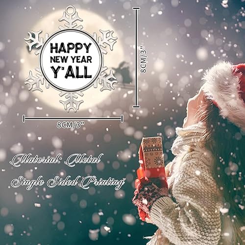 Vista 62 de Adorno de Navidad de metal, feliz año nuevo, recuerdo de Navidad, copos de nieve, adornos de Navidad, citas divertidas, adornos de árbol de Navidad