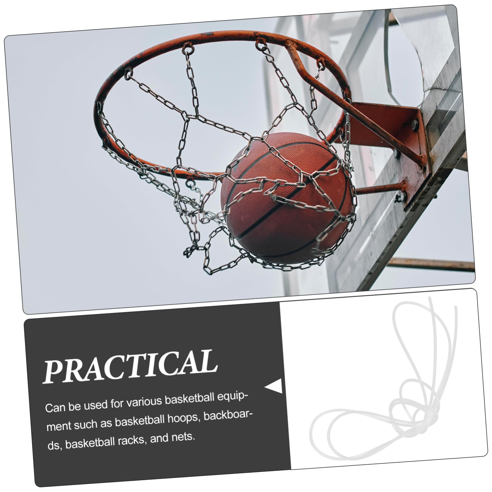 Mipcase 10pcs Sturdy Basketball Hoop Net String Netting Accessory for Easy Installation and Support Compatible Various Basketball Equipment High Strength Cord for Heavy Use