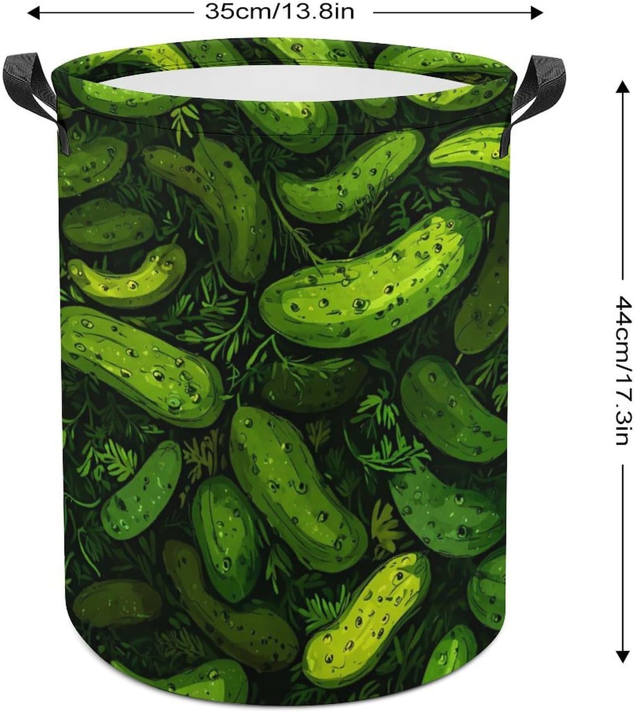 Cartoon Pickles Cucumbers Laundry Hamper Basket for Home Bathroom | clothes storage,handle,large capacity,oxford