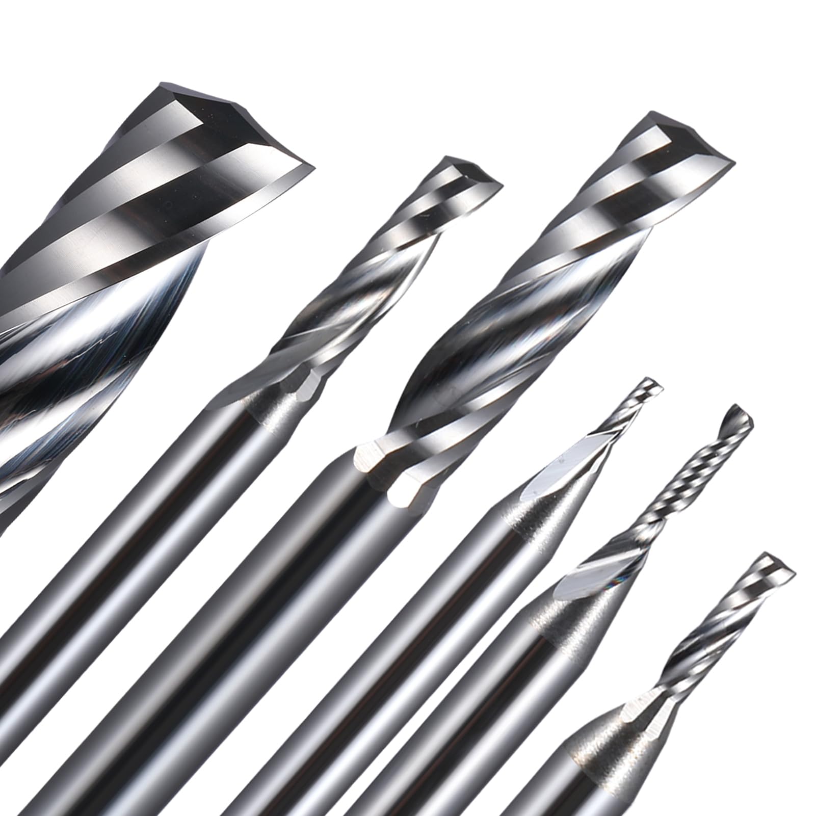 10 szt./zestaw, aluminiowe frezy trzpieniowe 3,175-12 mm, spiralne frezy CNC, frez do drewna do aluminium (12 x 22 x 60 l)