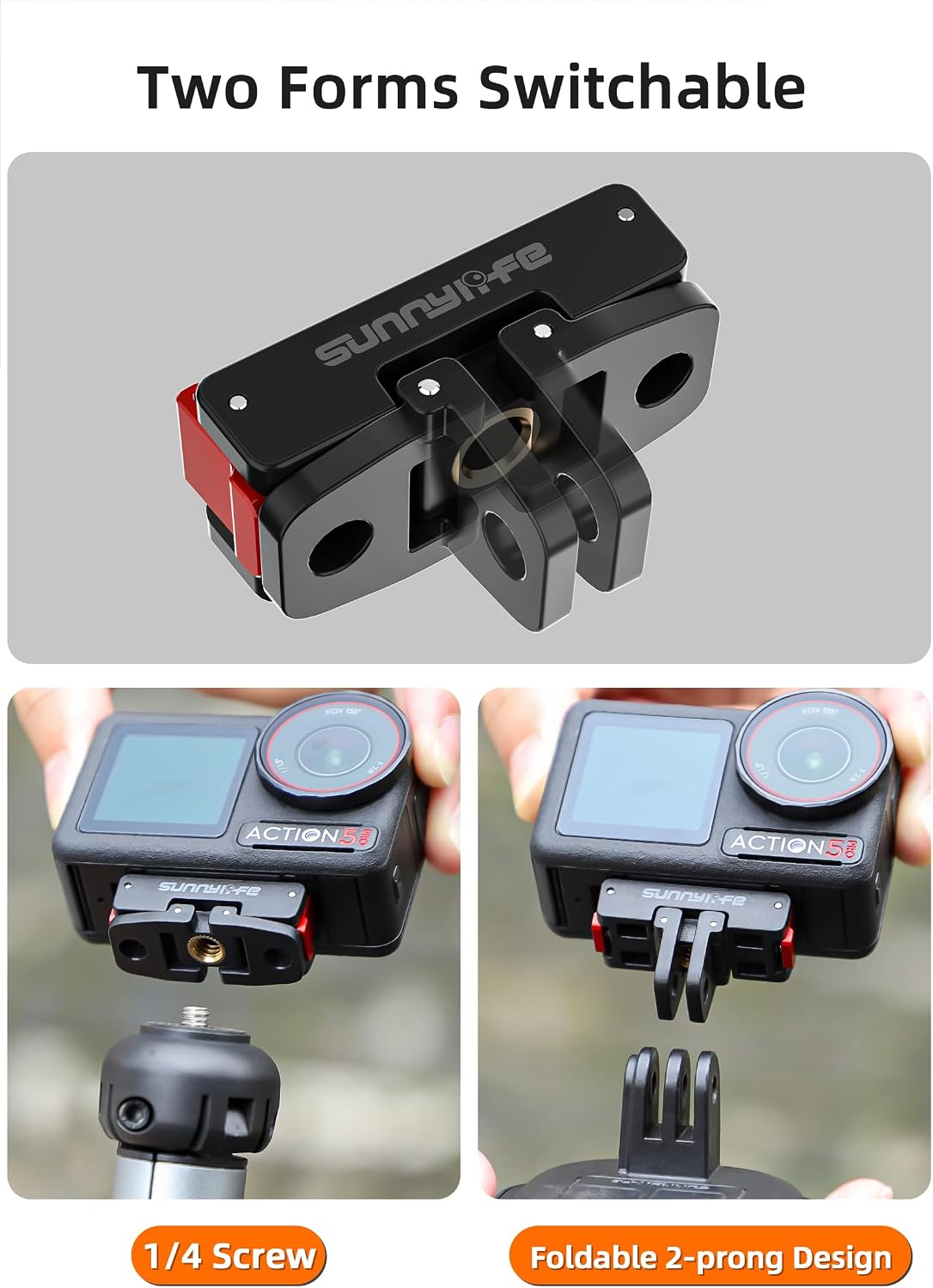 Magnetic Mount for DJI Osmo Action 5 Pro/Osmo Nano, Quick Release Adapter Extension Base for DJI Osmo Action 5 Pro/Osmo Action 4/3/OSMO 360 image 5