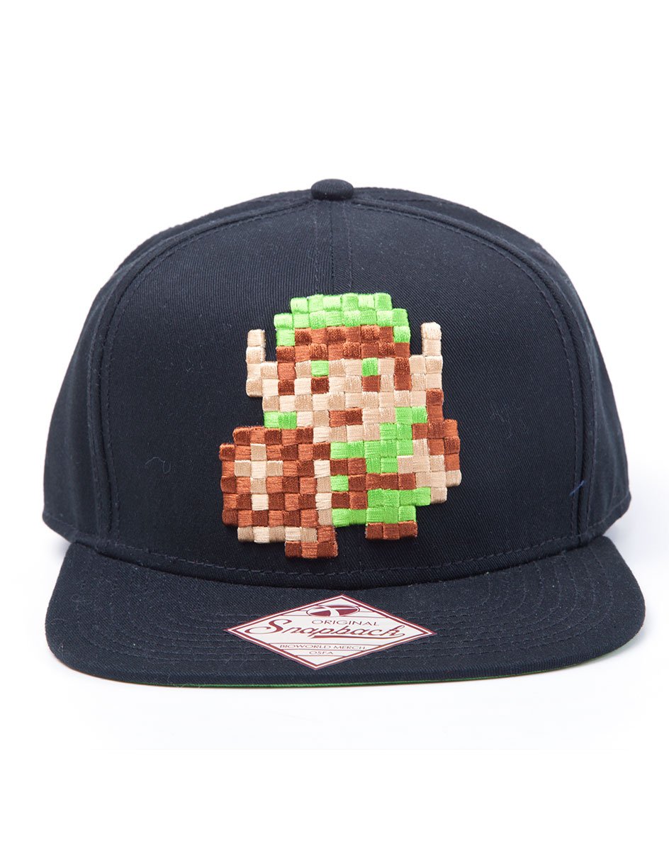 NINTENDO Unisex Link SB141230NTN 8bit Zelda Snapback Baseball Cap, Black, One size (Manufacturer Size:One Size)