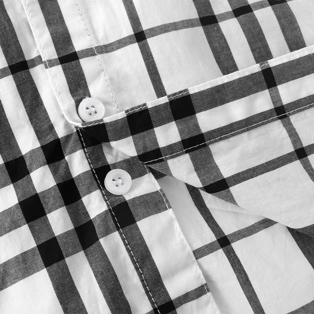 Spring&Gege Camisa de vestir de manga corta para niño, uniforme formal, tejido liso