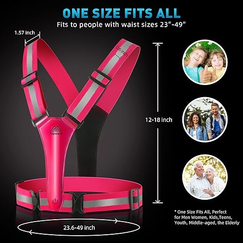 Miniatura 4 de Chaleco reflectante LED de seguridad, chaleco iluminado para caminar por la noche, ciclismo, chaleco de alta visibilidad para correr con tiras