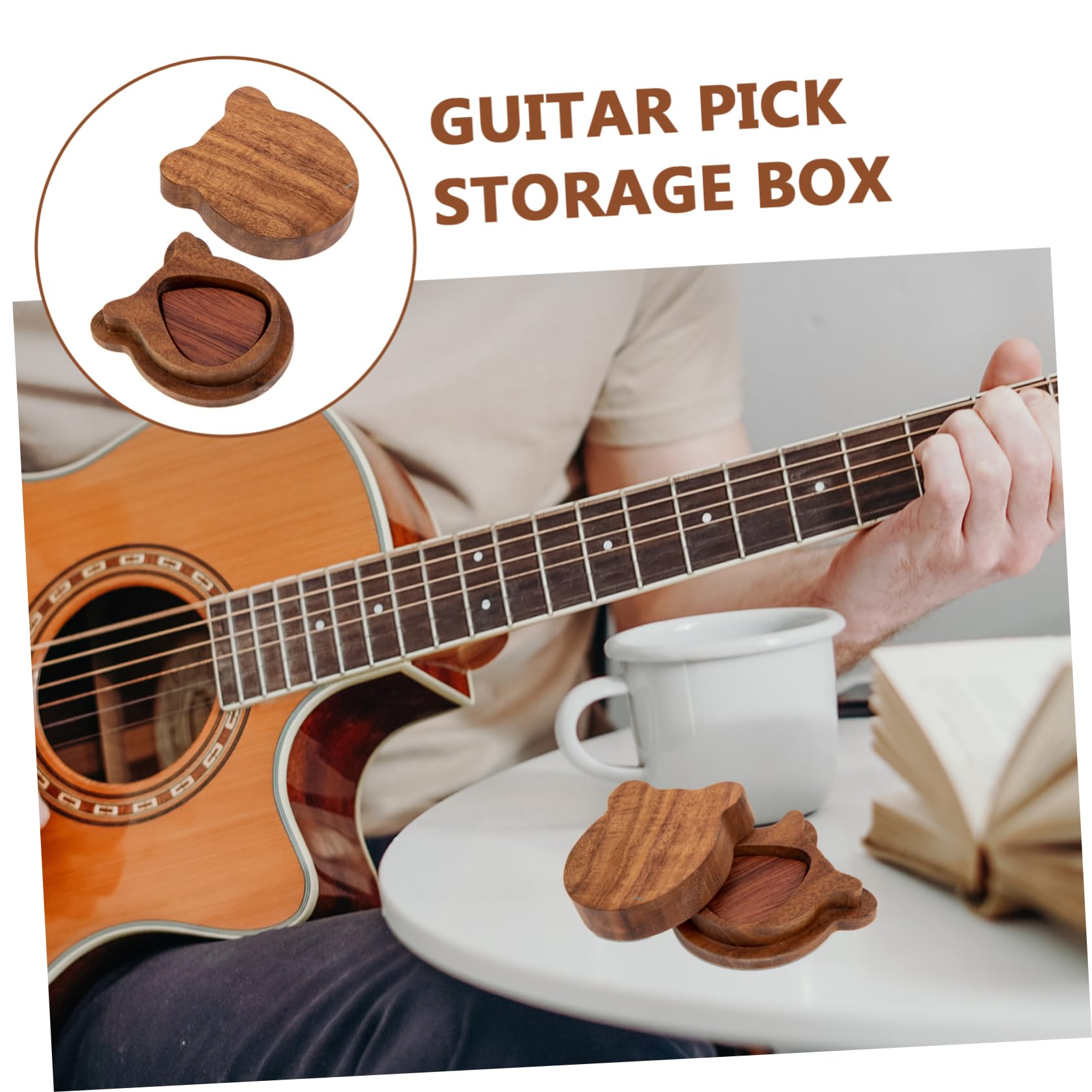 VICASKY 5sätze Praktisches Set Aus Holz-Gitarren-Picks Mit Für Gitarristen Schützt Die Finger Und Sorgt Für Einen Klaren Leicht Und Tragbar Für Folk-Gitarre