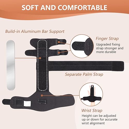 Miniatura 4 de Férula de 2 dedos, soporte de dedo ajustable, soporte de metal para dedos rotos, férulas de dedo de mazo, enderezador de dedo gatillo, artritis,