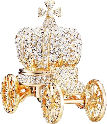 Matashi Caja de baratija pintada a mano, regalo para Acción de Gracias, Navidad, Año Nuevo, soporte de joyería pintado a mano con elegantes