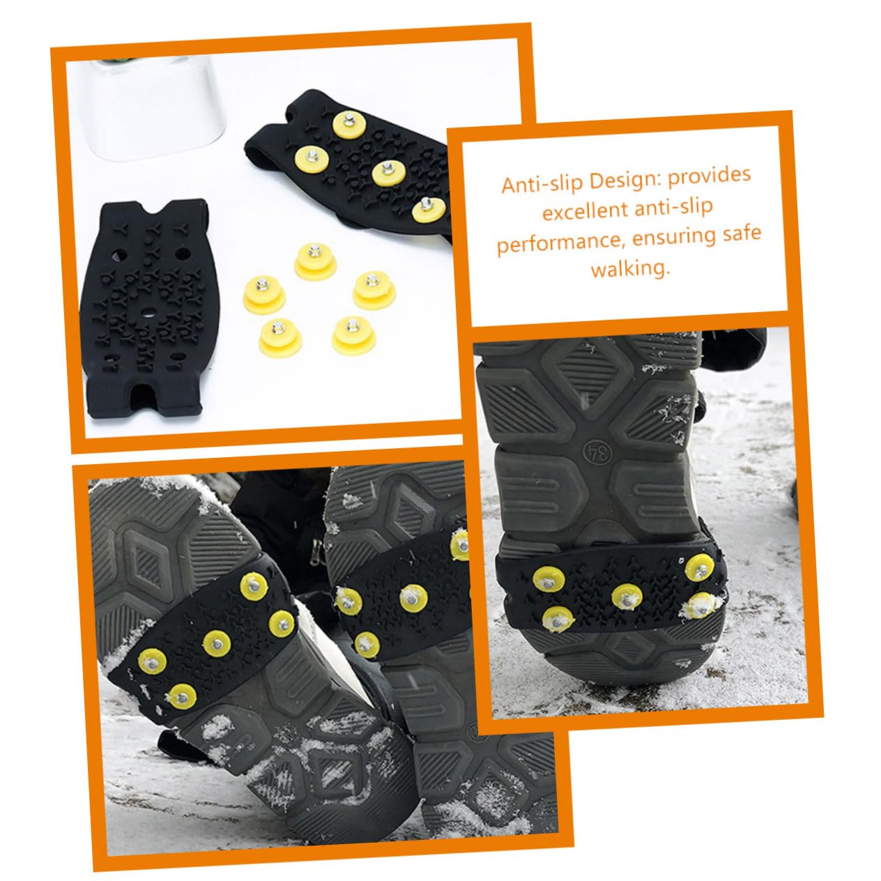 Healeved Crampones Antideslizantes para Zapatos Agarres para Zapatos De Nieve De Invierno Agarre para Zapatos De Nieve Clavos De Tracción para Zapatos Clavos De Agarre para Hielo para