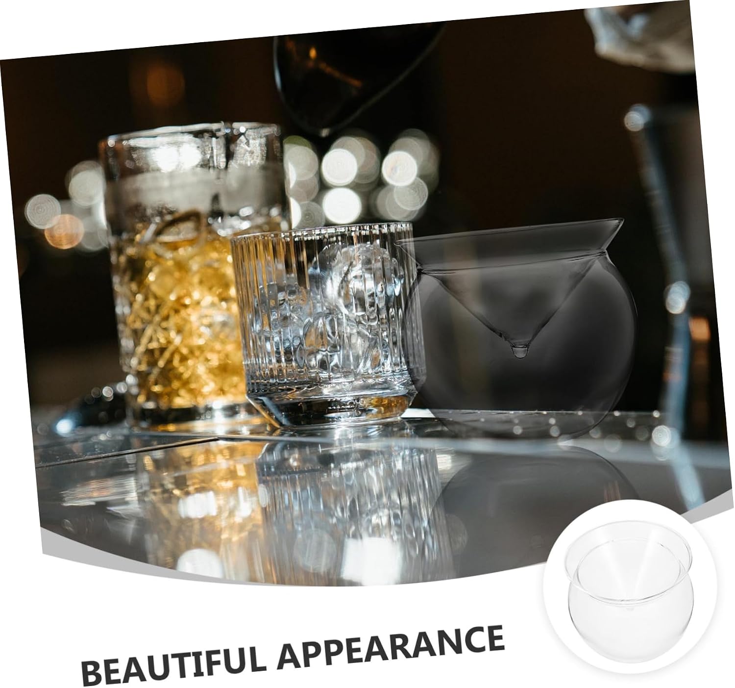 High Borosilicate Glass Cocktail Cup Creative Round Cocktail Glass for Home Restaurant and Parties Elegant Design Food-grade Material