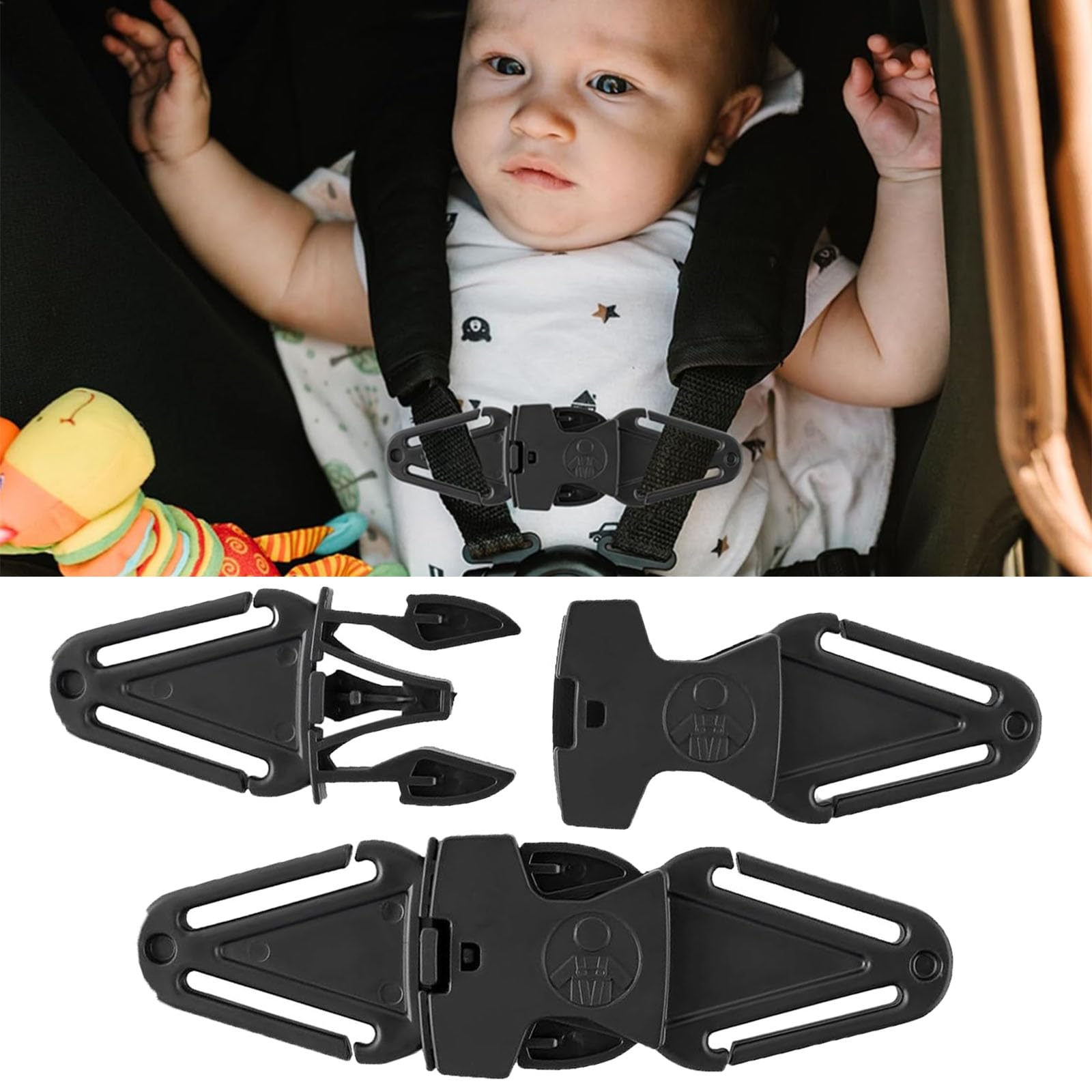2Pcs Anti Escape Car Seat Strap, Car Seat Straps Anti Escape, Car Seat Clip Anti Escape, Prevent Boys and Girls Taking Their Arms Out of Car Seat Seats High Chairs Schoolbags