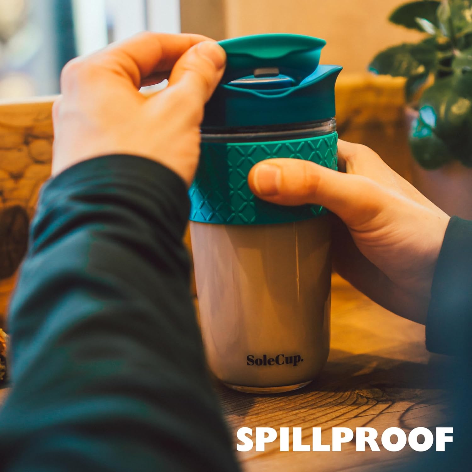 Large Travel Mug - Reusable Insulated Coffee Mug - 18oz/530ml BPA-Free Hot Drink Travel Mug with Lid & Silicone Band (Black, 18oz) - Image 3