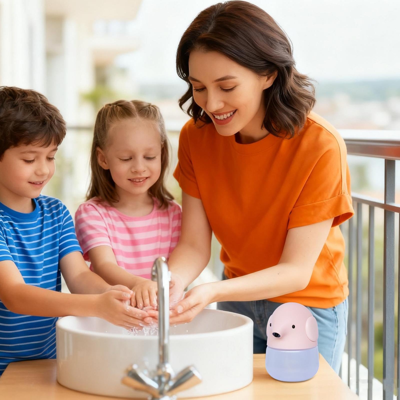 Dispenser di sapone senza contatto - simpatico design a forma di elefante, impermeabile automatica, pompa in schiuma ricaricabile, accessorio da bagno igienico | Distributore di sapone per