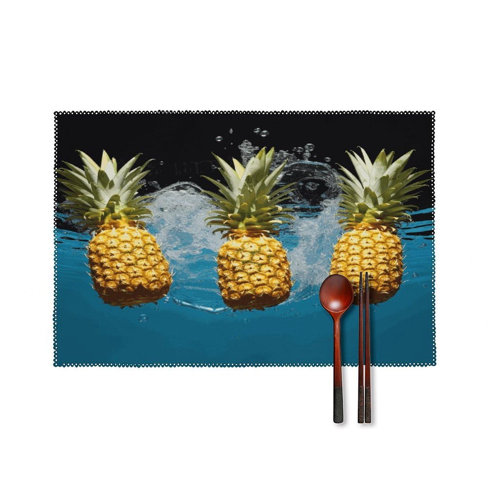 Fekiloot Style Fresh Pineapples1 Placemats Set Of 6,Table Mat