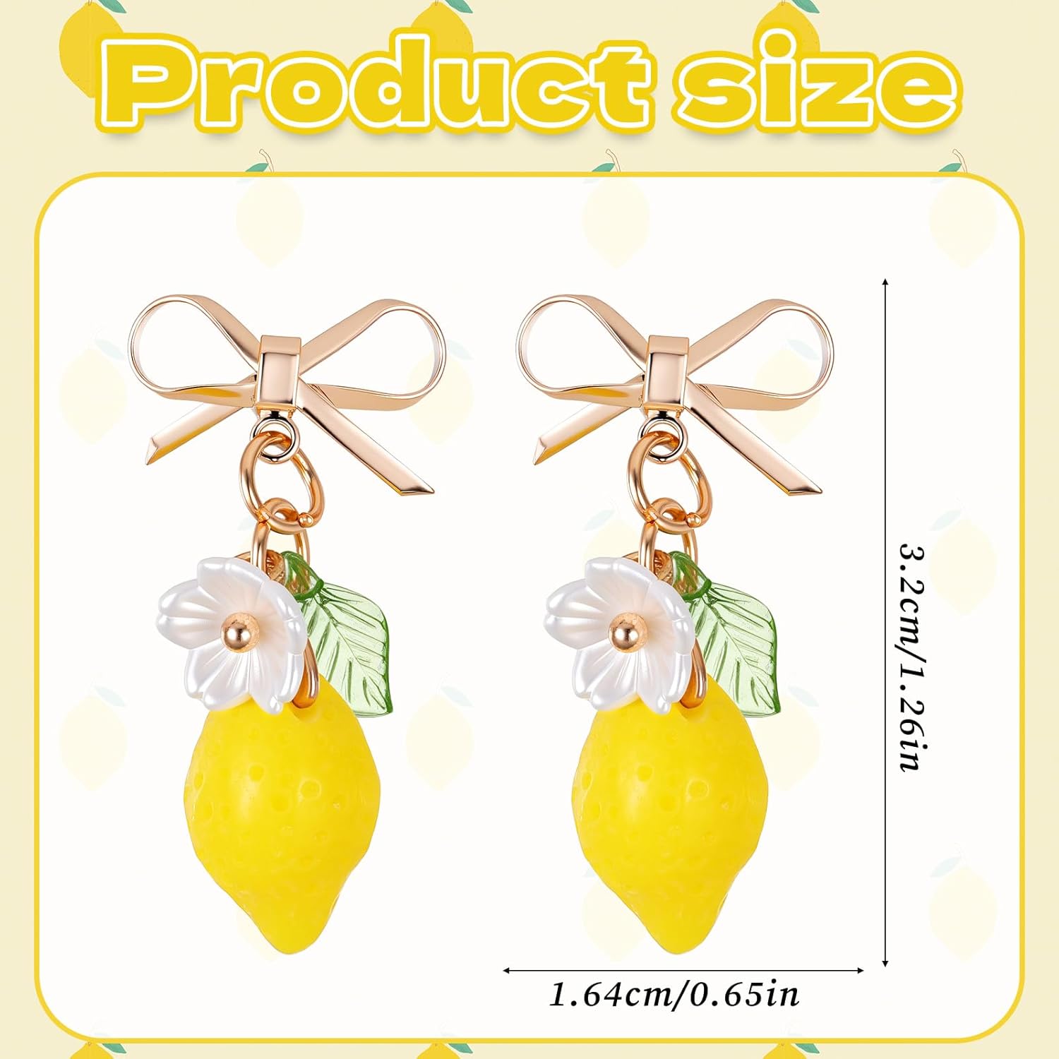 Cute Lemon Dangle Earrings for Women, Cute Yellow Fruit Dangle Earrings, Perfect Lemon Accessories and Gifts for Women - Image 2