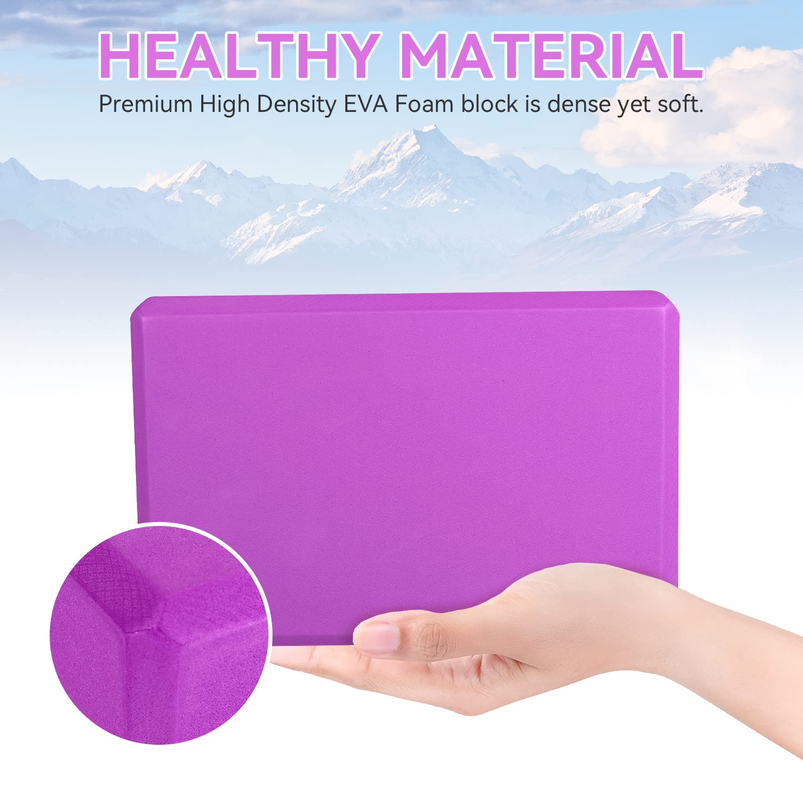 Blocchi di yoga in schiuma Mattoncini per esercizi di Pilates, blocco funzione ausiliario di danza ad alta densità 9 "x6" x3 ", Offre supporto e stabilità