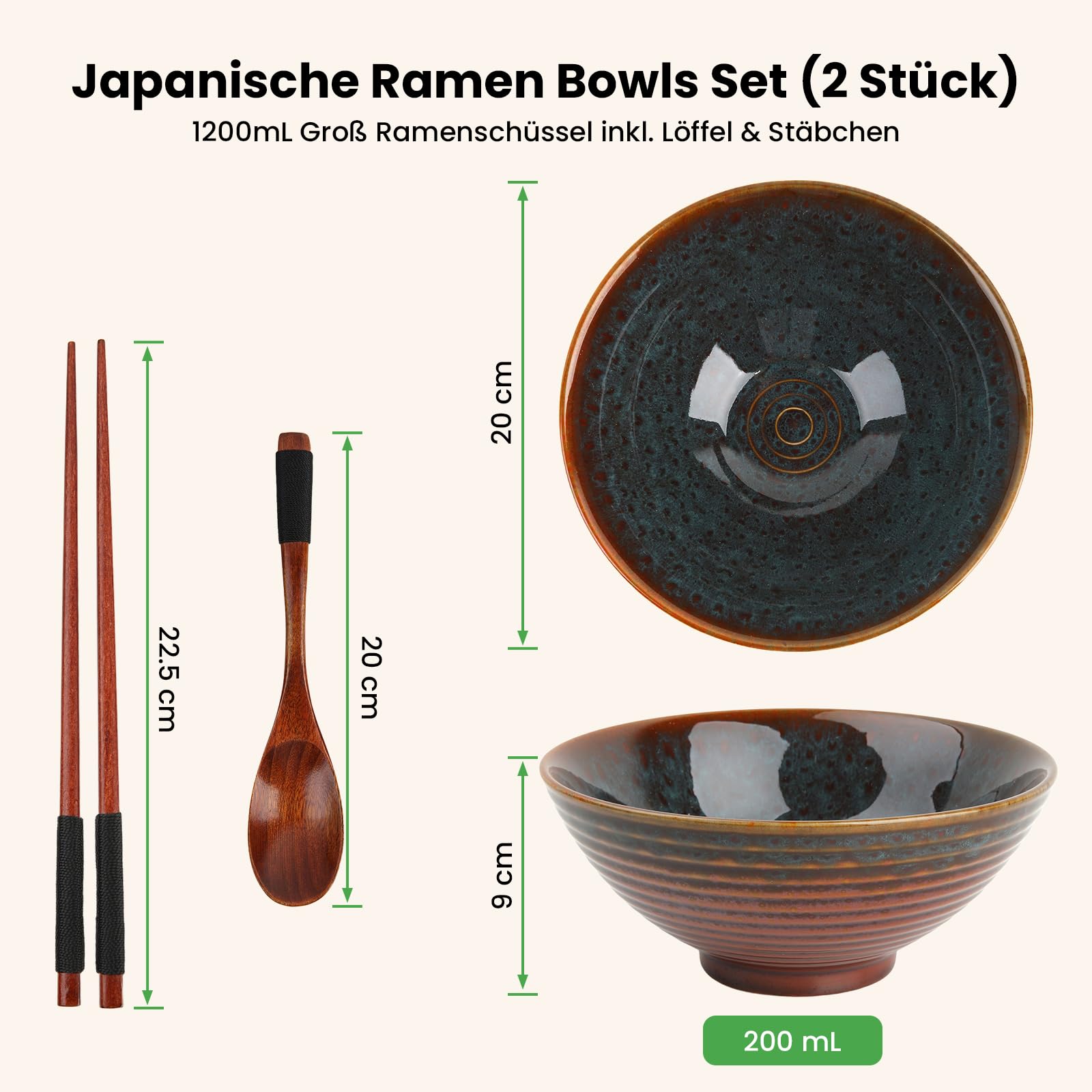 Ramen Kom Set 3-delig Tokyo Design Studio Kikko 1200ml - Koop Nu