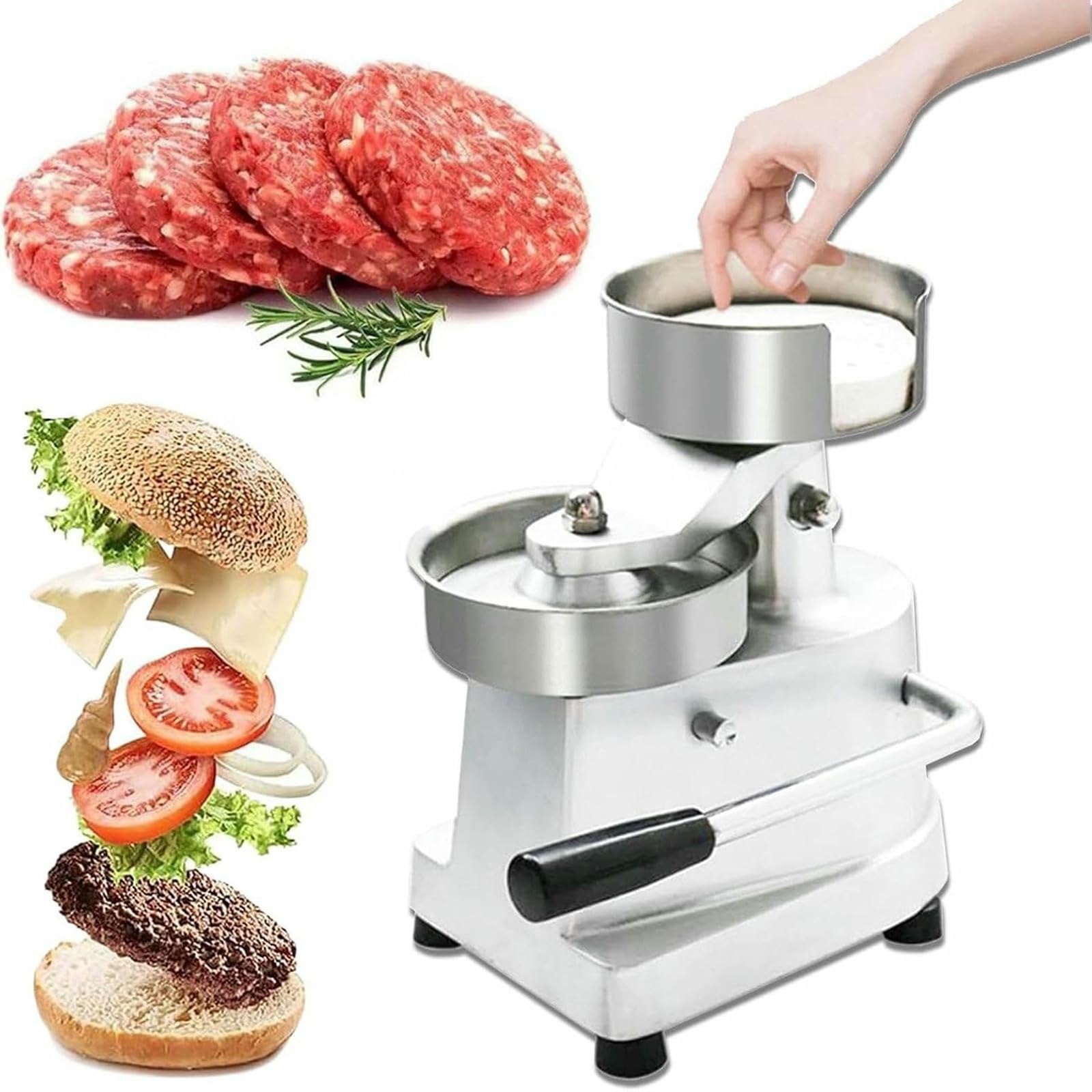 Handelsübliche Burger-Patty-Maker, manuelles Presswerkzeug für große gefüllte Burger, 10,2 - 15,2 cm Grillpresse für perfekt geformte Patties und Kochkomfort