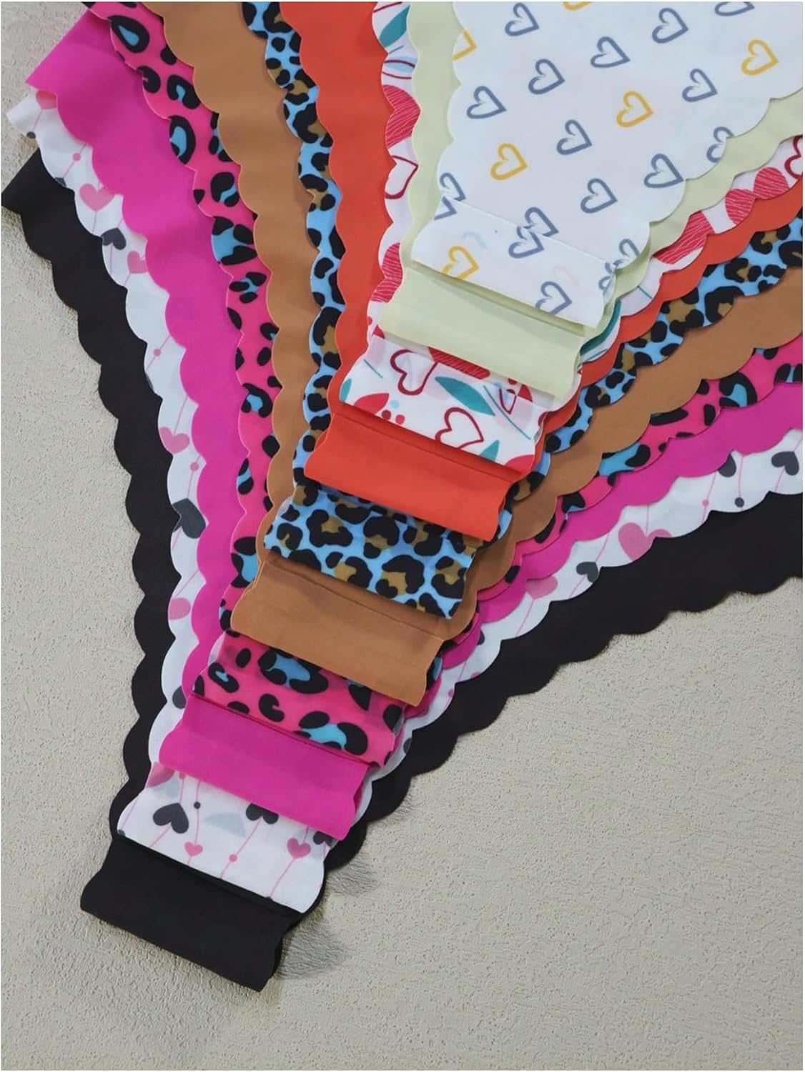 Women's 10 Pack Thongs Set Leopard Print Seamless Brief Floral Scallop Mid Rise No Show Panty Set - Image 4