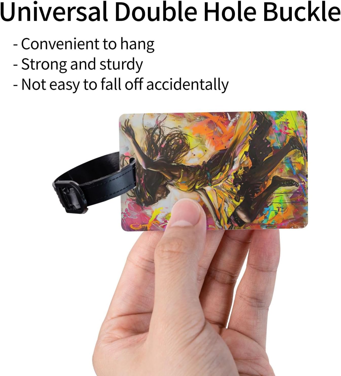 Dance with Music Print Luggage Tag,Cute and Personalized Travel Tag for Suitcases, Baggage, and More image 3