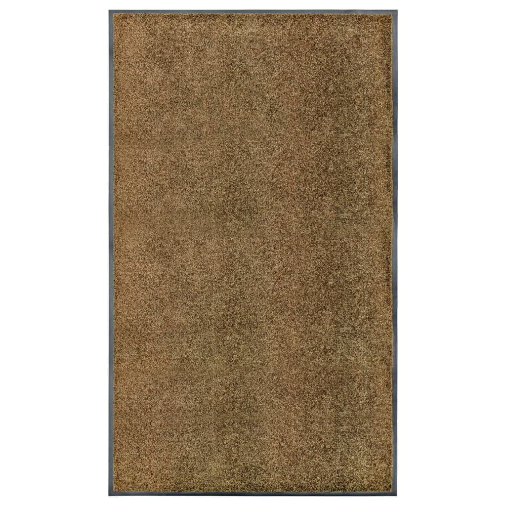 Paillasson d'entrée 90x150 cm lavable et grand format marron