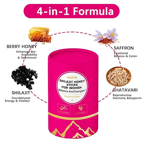 Miniatura 3 de Palitos de miel Shilajit pura del Himalaya de 500 mg con azafrán, palitos de miel Shilajit para mujeres con más de 75% de ácido fúlvico, más de 85